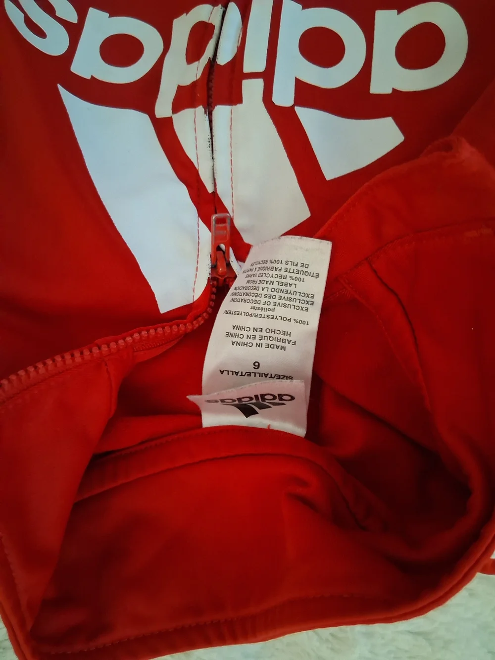 adidas Red, Black & White Zip Track Jacket